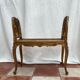 Bench in gilded wood seated in canning dimension: height -71cm- width -66cm-