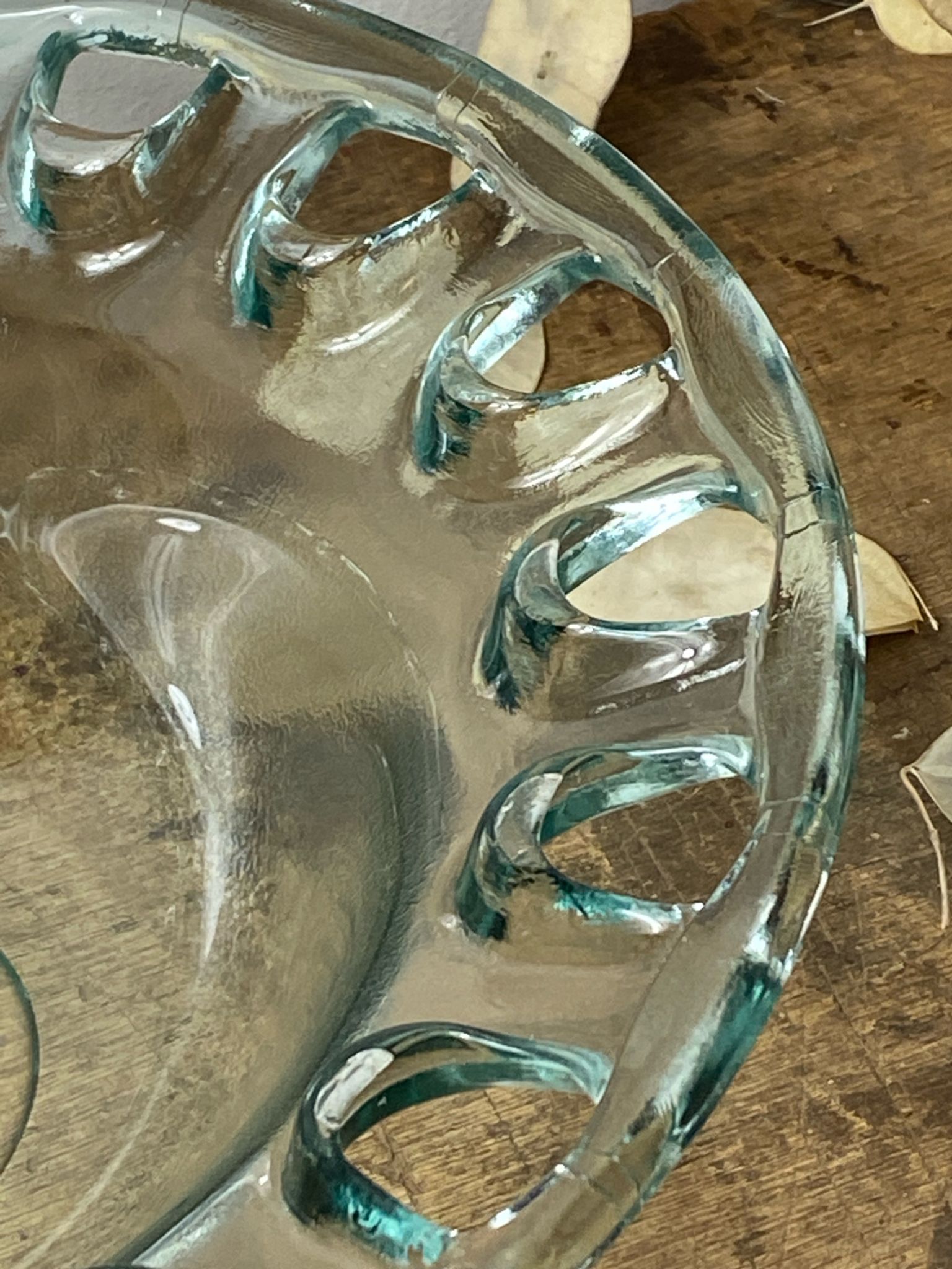 Blown glass salad bowl