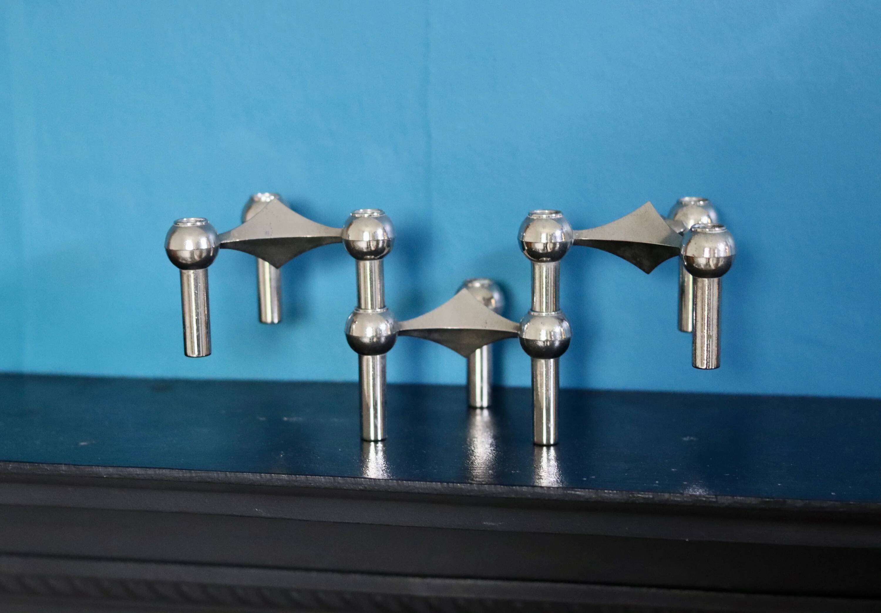 Trio of 1960's vintage candle holder by Stoff Nagel
