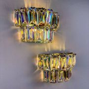 Pair of 2-tier Paolo Venini iridescent Murano glass wall lights, Italy, 1970s