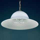 Vintage blue swirl murano pendant lamp Venice glass Italy 1980s