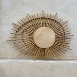 Miroir en rotin 1960