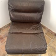 Duo of armchairs in leather 1960 rock and bobois