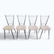 Suite de 4 chaises "Harpe" 1950 – Design Mid-Century & Assises Bouclée