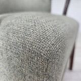 1960s, Danish armchair, original light grey furniture wool, teak wood.