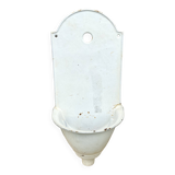 White enameled cast iron wall fountain