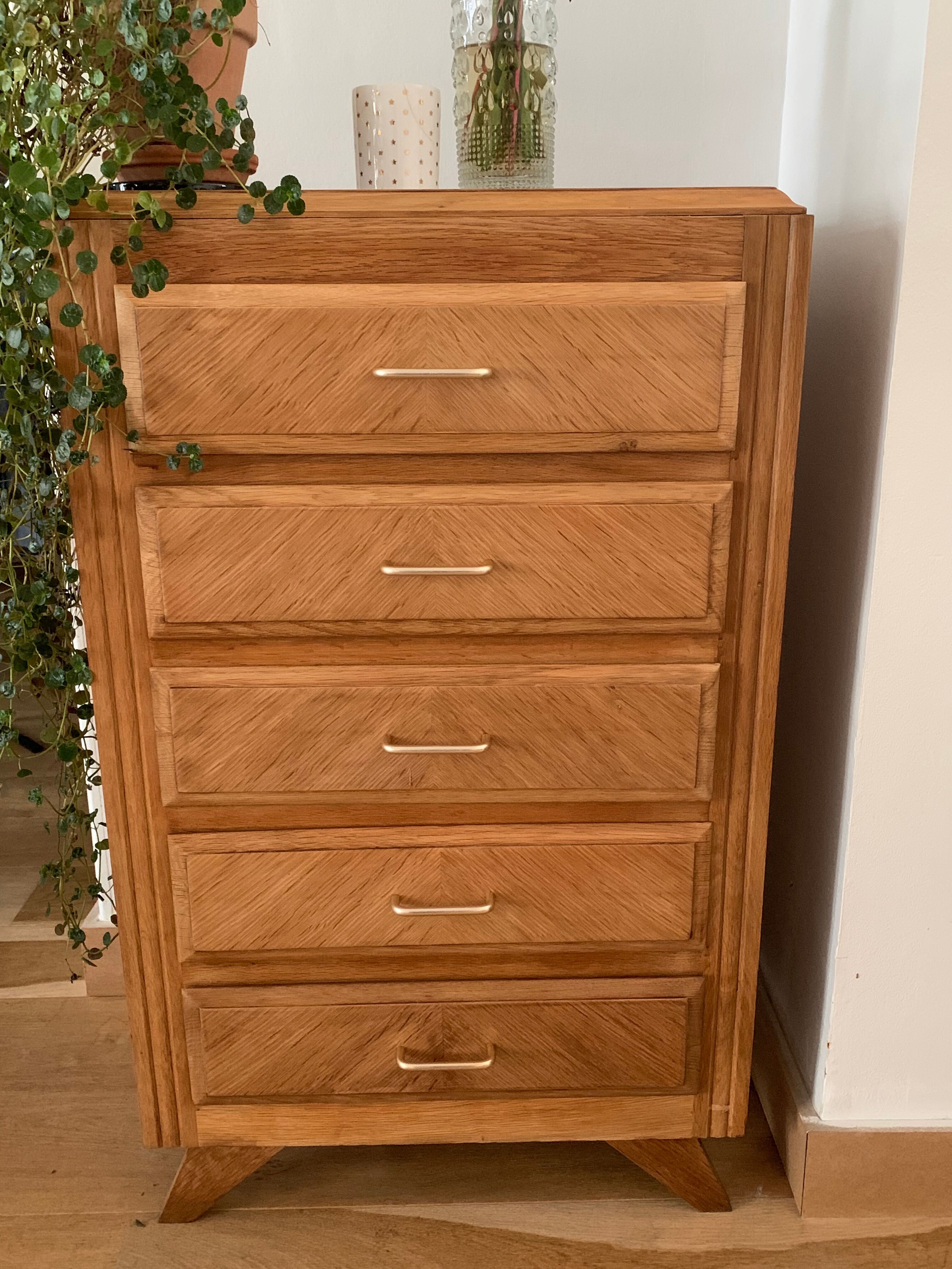 Vintage oak chiffonier