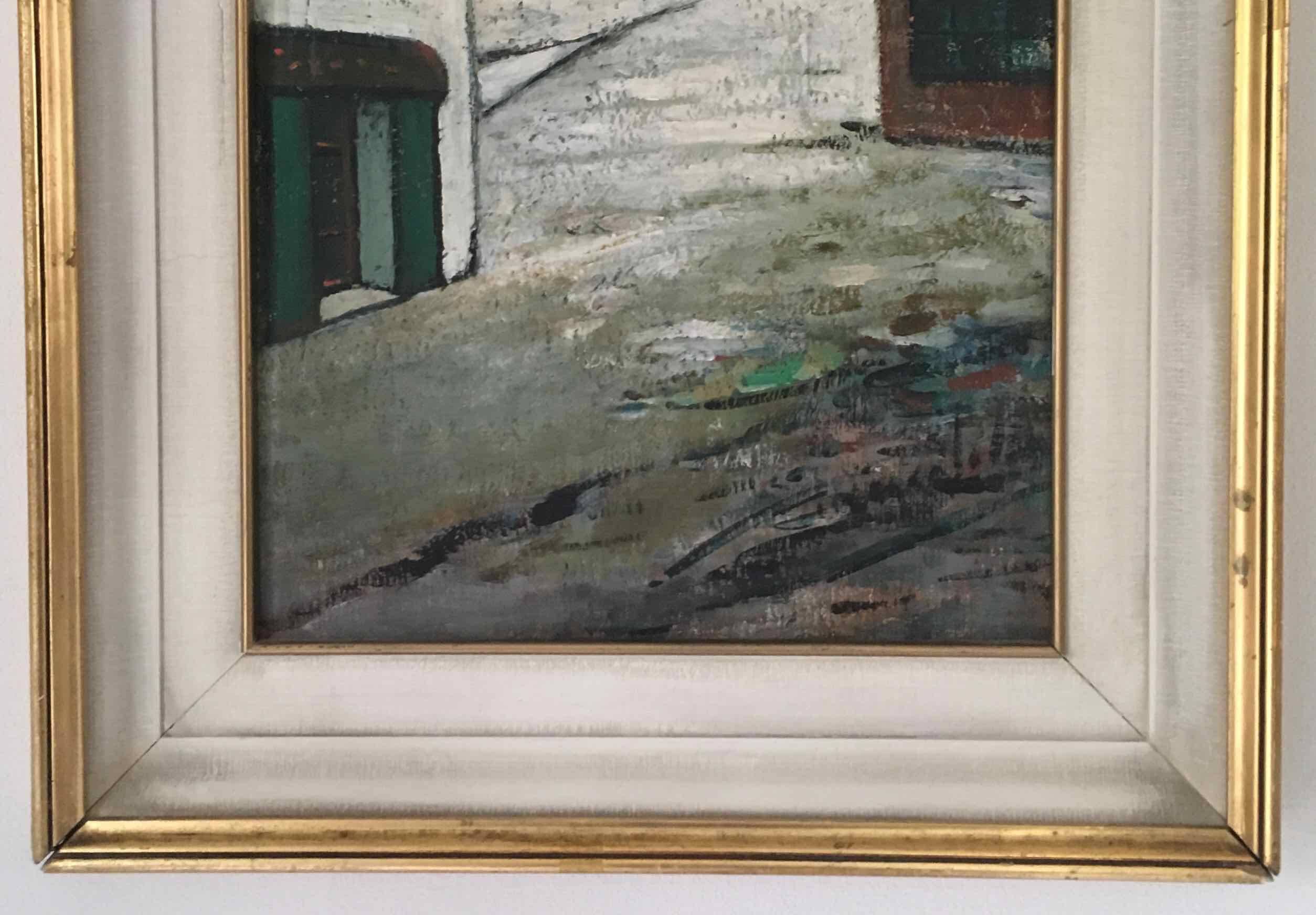Tableau ancien village italien années 40