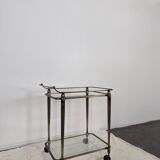 1950s brass rolling trolley