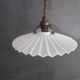 Old pendant light in pleated white opaline