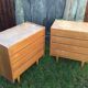 Vintage commodes (duo) in oak with 4 drawers.