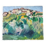 Original painting signed Balaloeff – Village on a hill