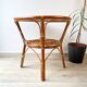 Vintage round rattan coffee table 1970