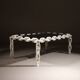Brutalist Chain Link Coffee Table with Smoked Glass | France 1970s