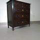 Particularly cool English chest of drawers. Dated (Charles 2 era). Made of solid oak with beautiful patina.