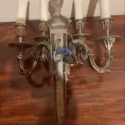 Bronze and silver wall sconce