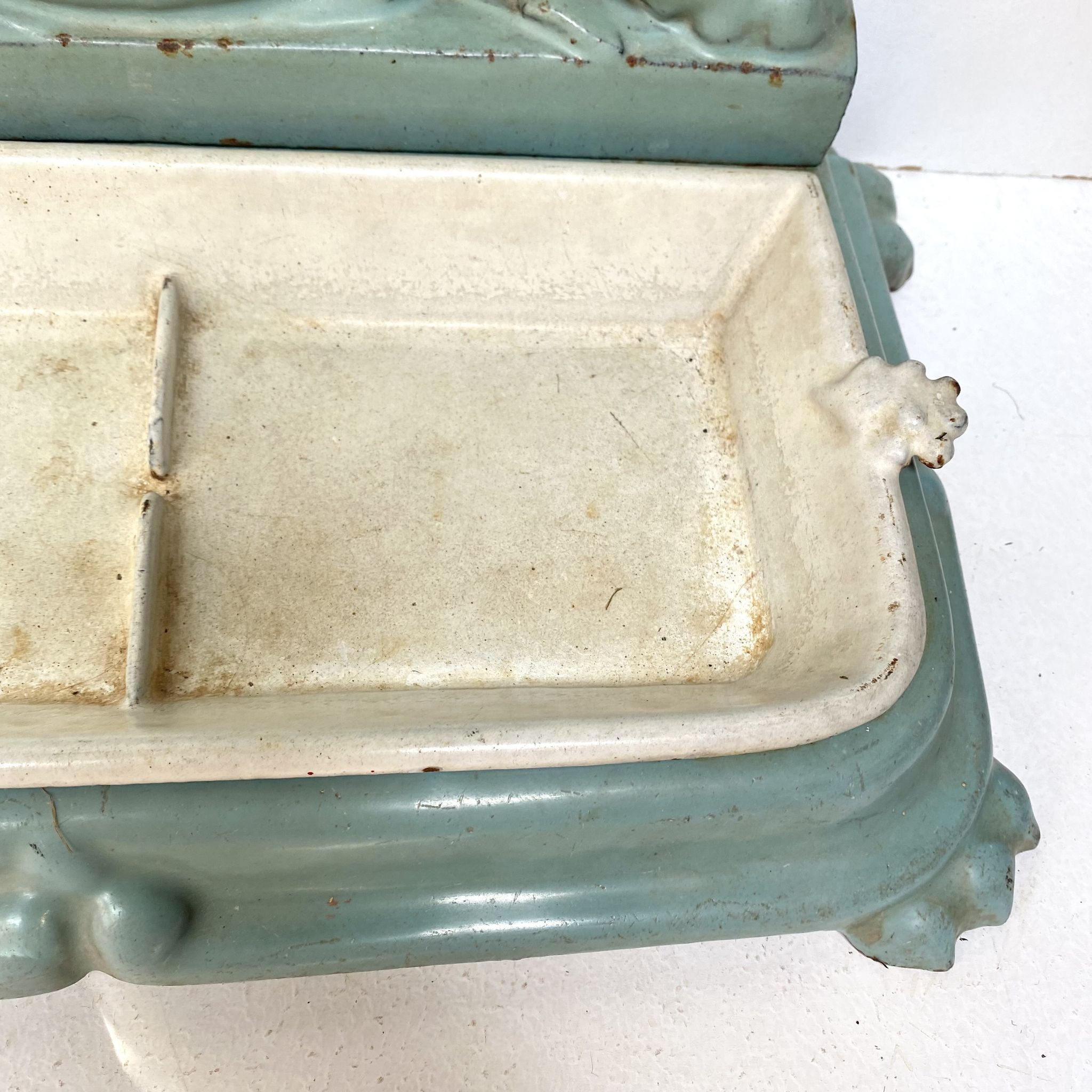 Enameled cast iron umbrella stand from the early 20th century