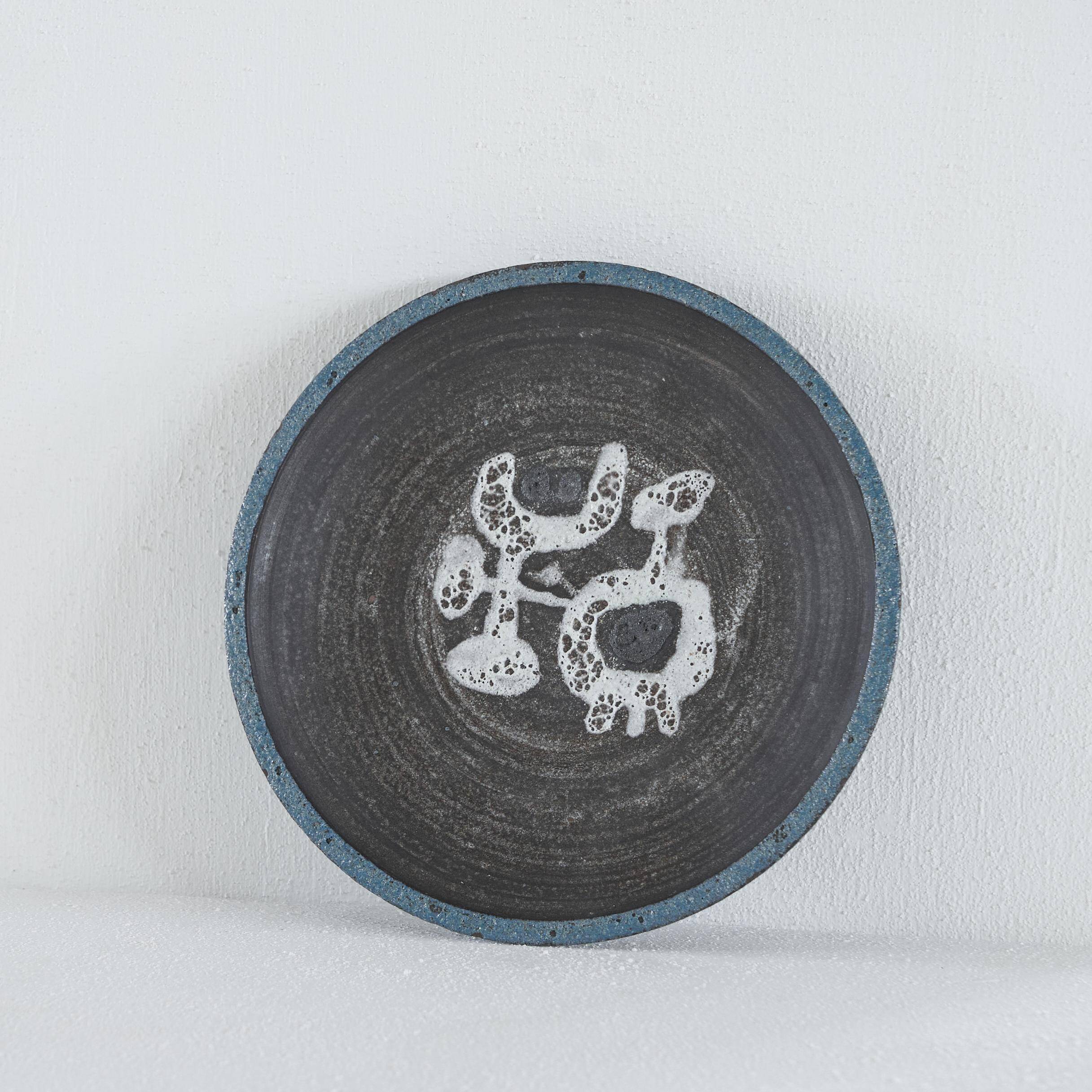 Jaap Dommisse studio ceramic bowl cobra style mid-century, 1950s