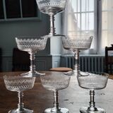 6 Crystal champagne glasses