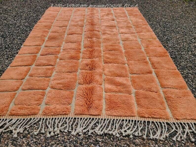 Mrirt Moroccan rug orange terracotta 300x250 cm – geometric pattern