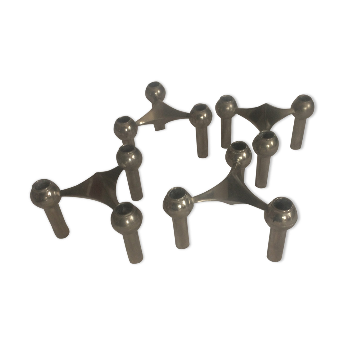 Set de 4 bougeoirs scandinaves modulables en acier