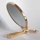 Decorative gold table mirror mid-century with metal frame, Italy, 1960s