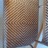 Vintage -Braided rattan sofa - chevron pattern