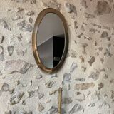 Urdu oval mirror solid brass