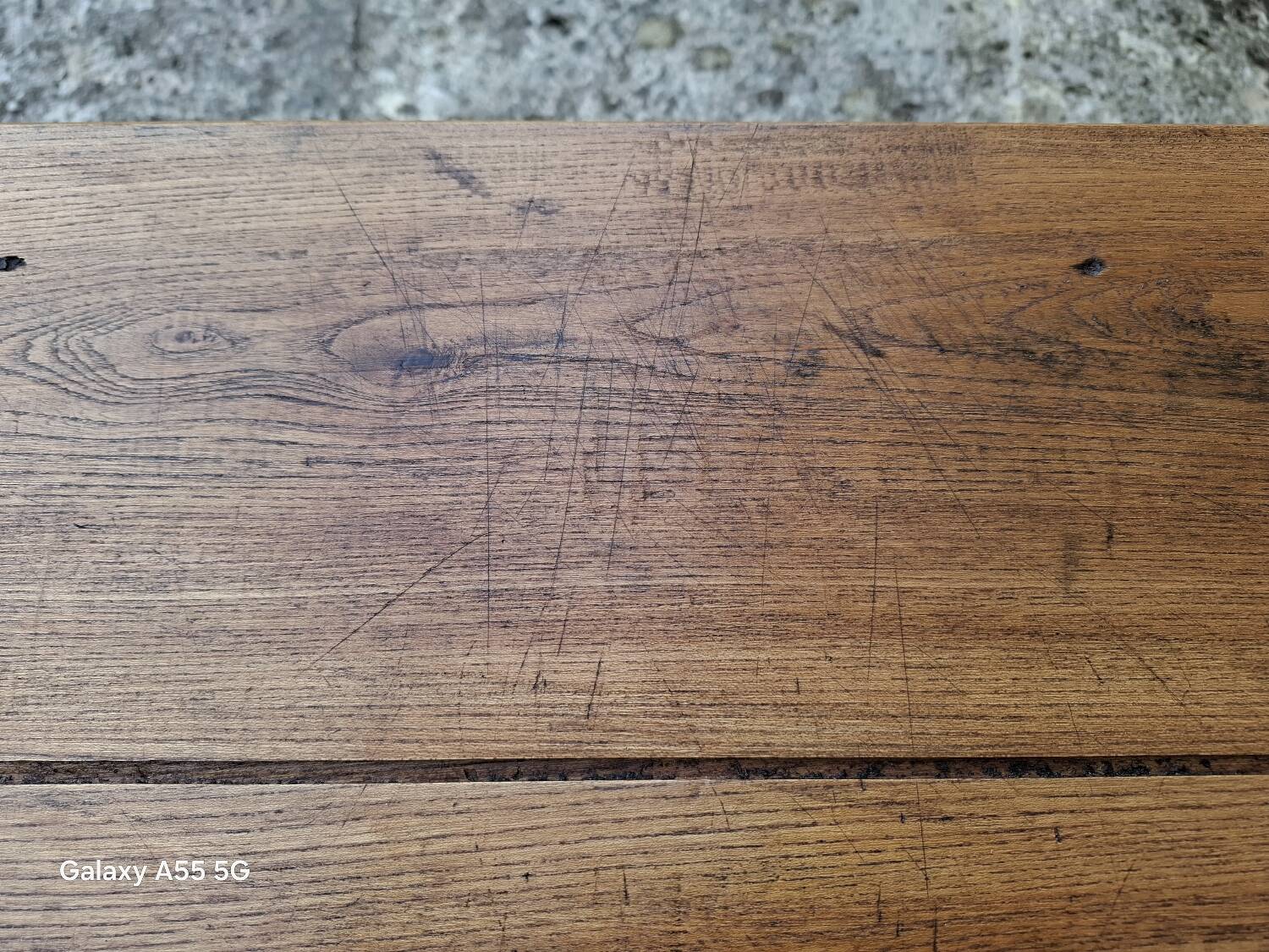 Weathered farm table