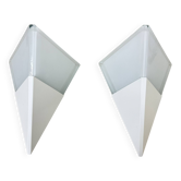 Lot de 2 appliques murales en verre de Limburg Glashütte, années 1970