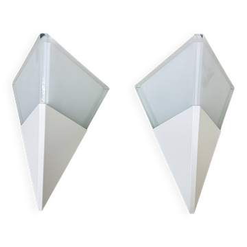 Set of 2 Limburg Glashütte glass wall lamps sconce , 1970s
