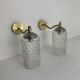 PAIR OF VINTAGE BUBBLE GLASS WALL LIGHTS