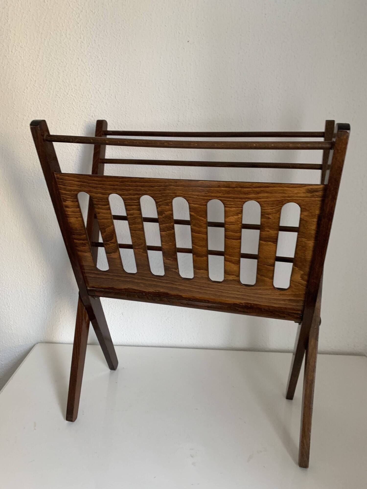 Vintage magazine rack 1960 Cees Braakman scandinavia vinyl - 56 x 45 cm