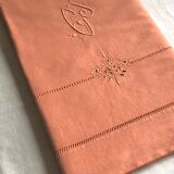 Old linen and cotton sheet terracotta