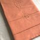 Old linen and cotton sheet terracotta