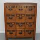 Vintage Dutch Teak Apothecary / Filing Cabinet, 1930s