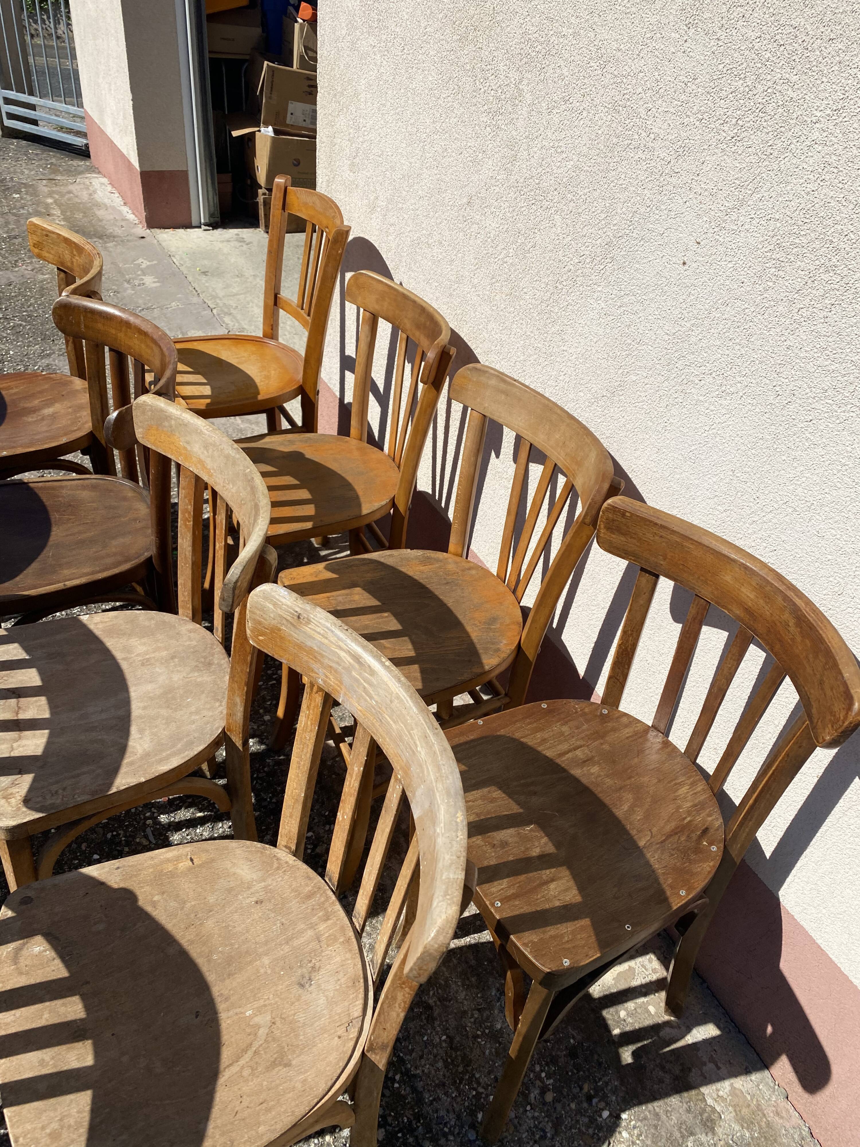 12 vintage bistro chairs