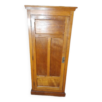 Meuble armoire parisienne bois massif triple tiroirs marqueté patiné