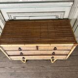 Bamboo chest of drawers circa 1960