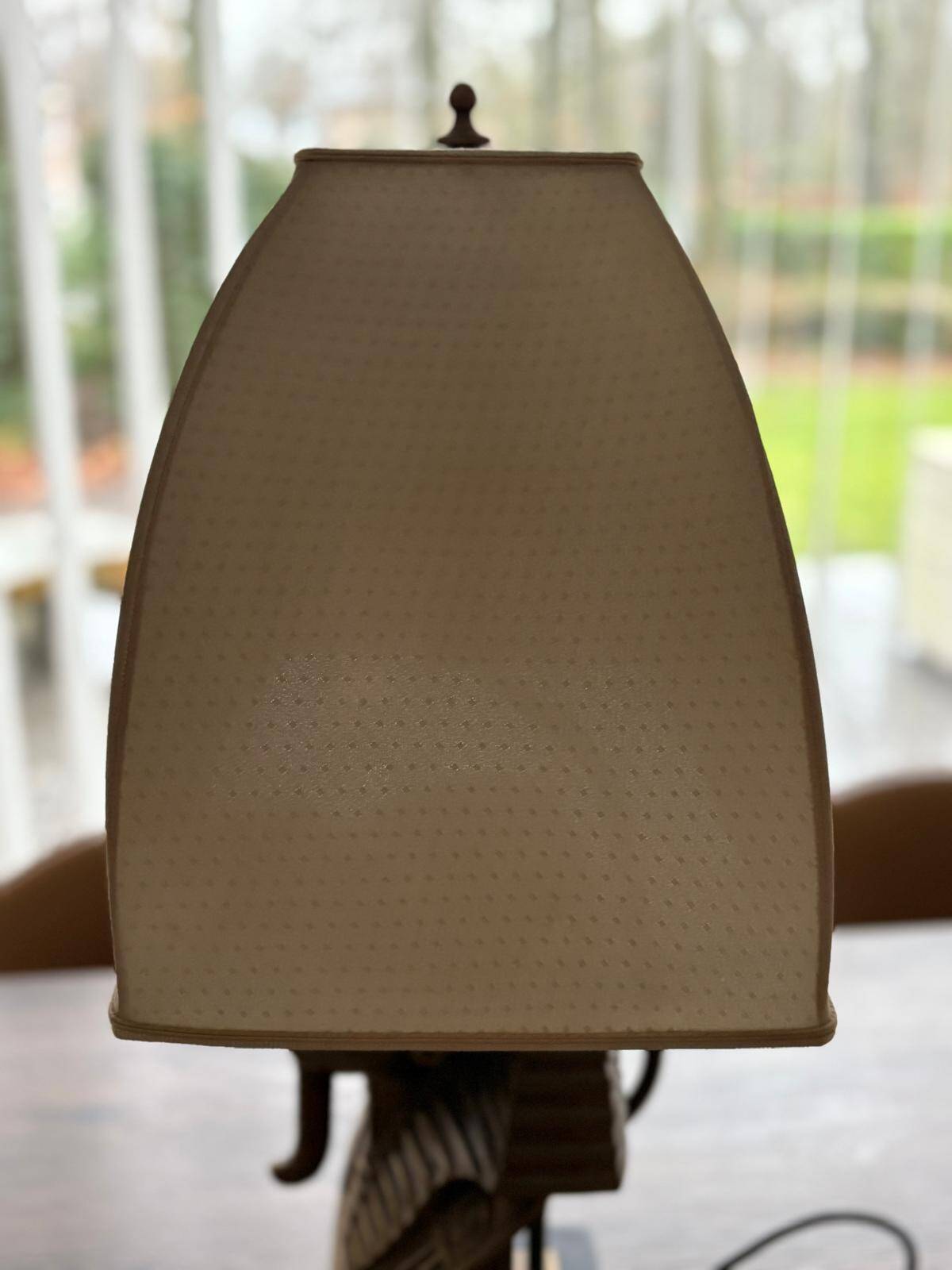 Pharaoh lamp 7 brass marble at Maison Jansen & Deknudt lighting