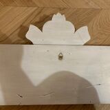 Old carved white patinated pediment - 115cm