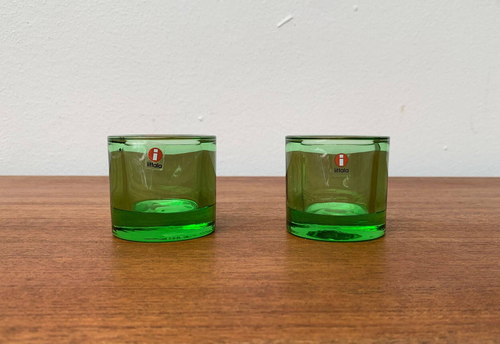 Lime Kivi Votive Candle Holder Marimekko by Heikki Orvola for Iittala, set of 2