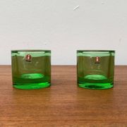 Lime Kivi Votive Candle Holder Marimekko by Heikki Orvola for Iittala, set of 2