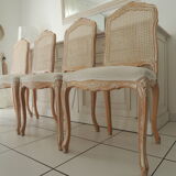 Lot de 4 chaises style Louis XV dos cannés