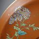 Large clay/terracotta dish with Japanese-style glazing, Art Nouveau.
