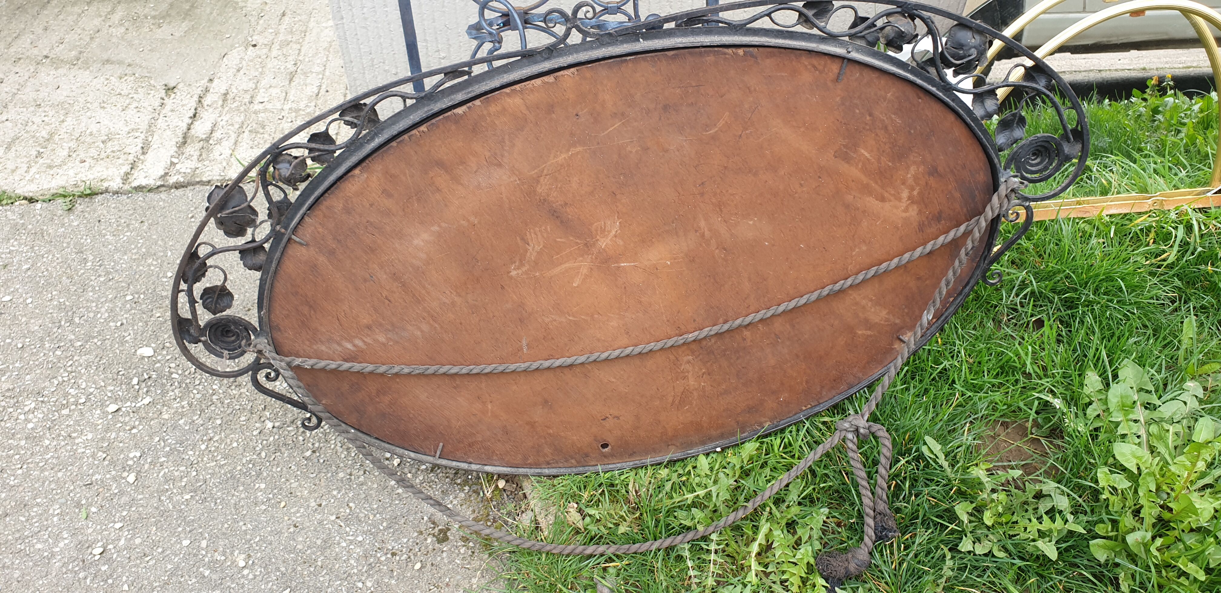 Miroir ovale art déco 57x101cm