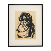 Portrait of a Woman, B/W ink drawing on Paper, 74 x 90 cm