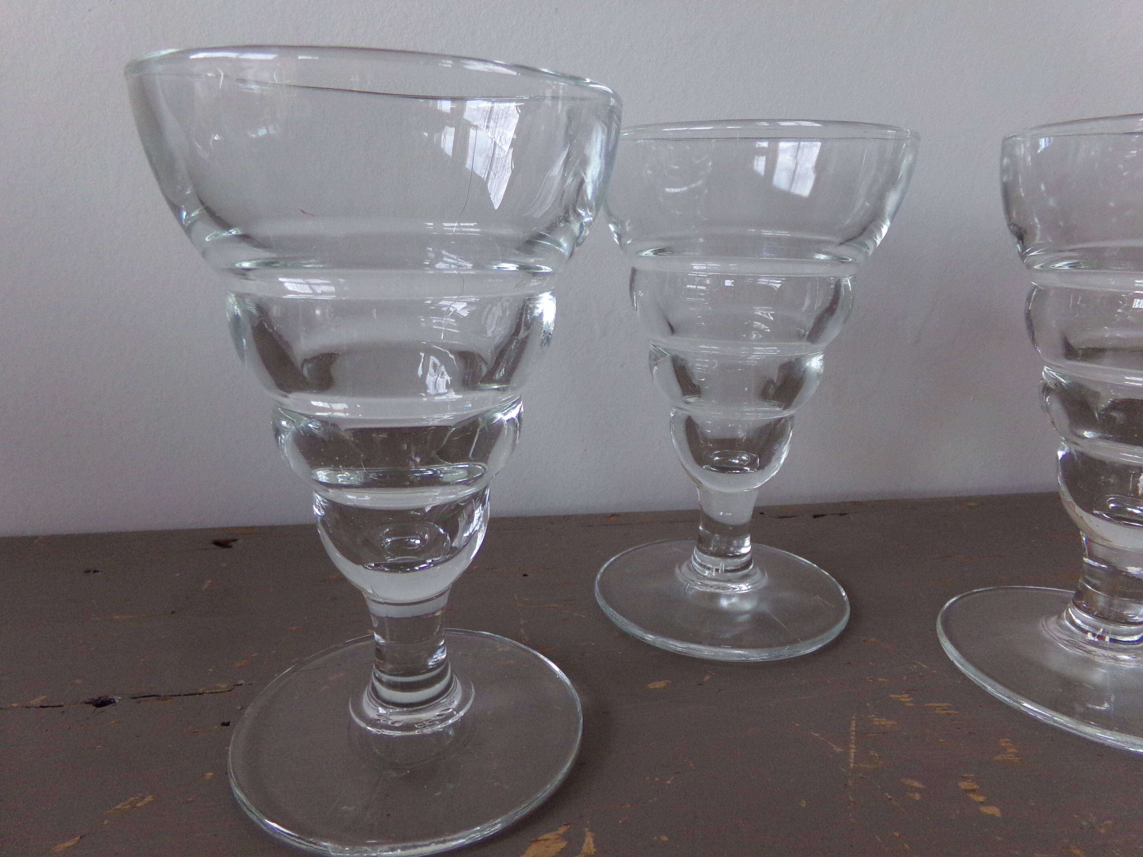 Old glasses from the clairet France glassworks
