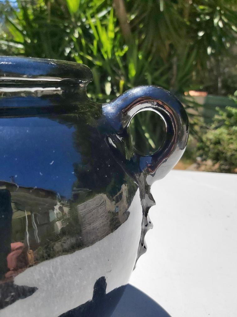 Biot glossy black potiche