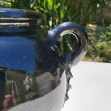 Biot glossy black potiche